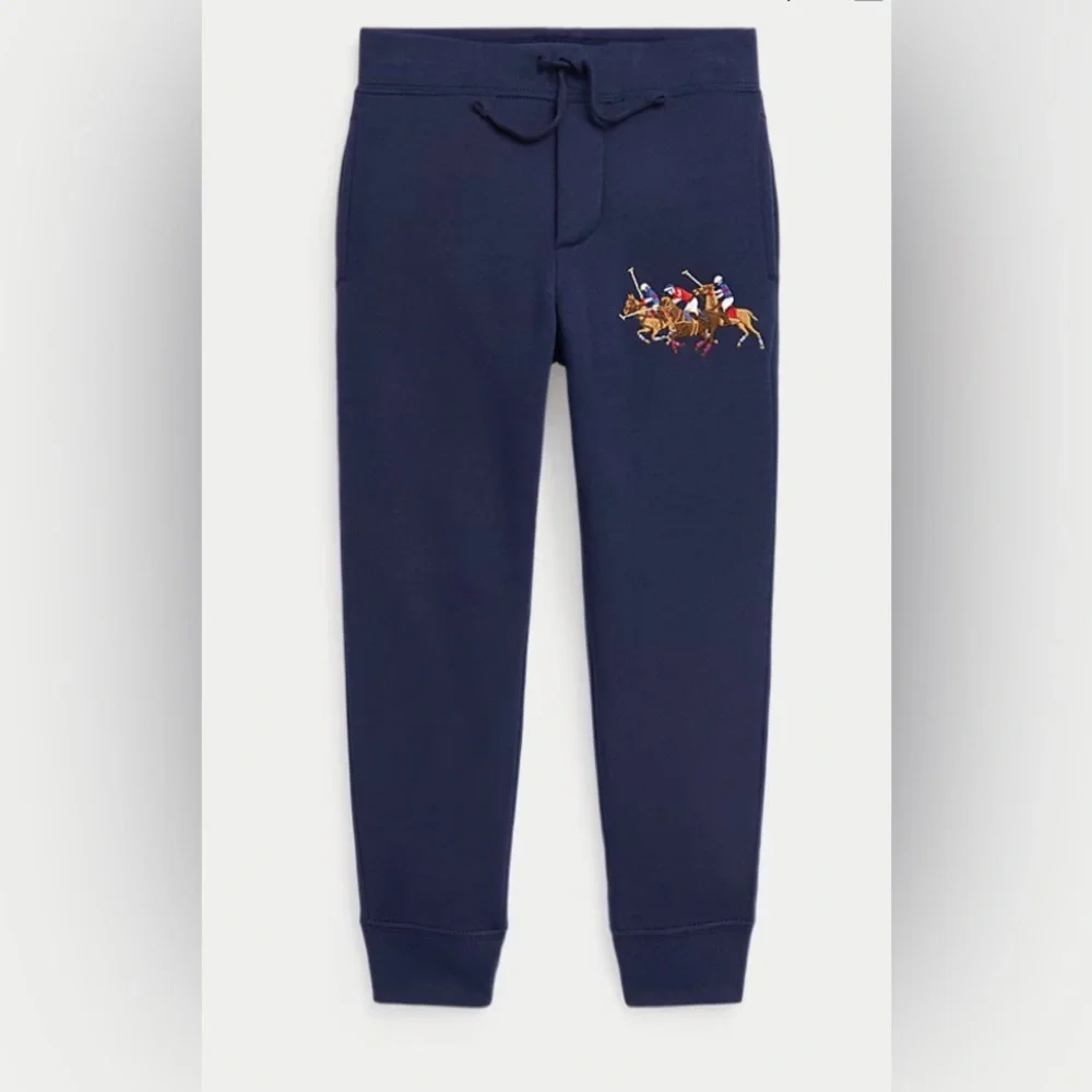Ralph Lauren Kids Navy Polo Pony Embroidered Jogger Pants Size 8